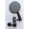 RETROVISEUR ROND NOIR DROIT EMBOUT DE GUIDON